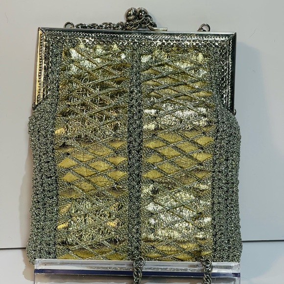 Harry Rosenfeld Vintage 1940’s Enbroidered & Chain Link Accents Evening Bag. - Picture 4 of 13